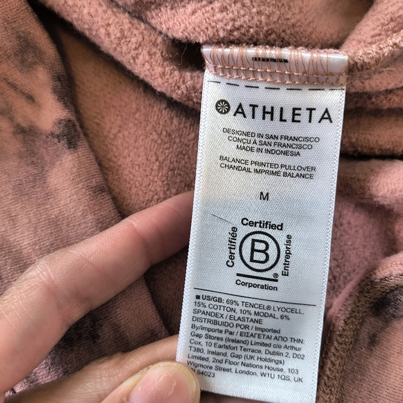 Athleta Palermo Pink Balance Tie Dye Pullover Sweatshirt Size Medium - Picture 8 of 11